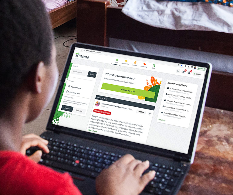 image of student on computer